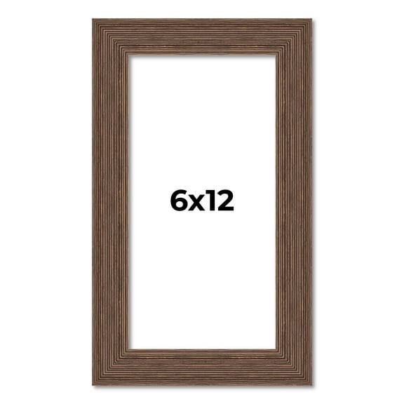 6x12 Frame Brown Farmhouse Solid Wood Picture Frame Width 1.5 Inches | Interior Frame Depth 0.5