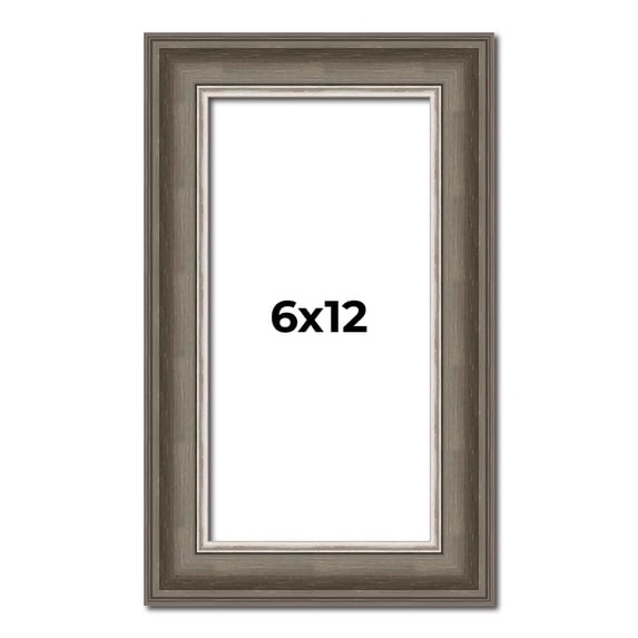 6x12 Frame Brown Solid Wood Picture Frame | 1.75 Inch Moulding Width | Austin Frame Complete with