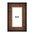 thumbnail image 1 of 6x12 Frame Brown Walnut Gold Ornate Trim Solid Wood Plein Air Picture Frame | 3 Inch Moulding Width, 1 of 8