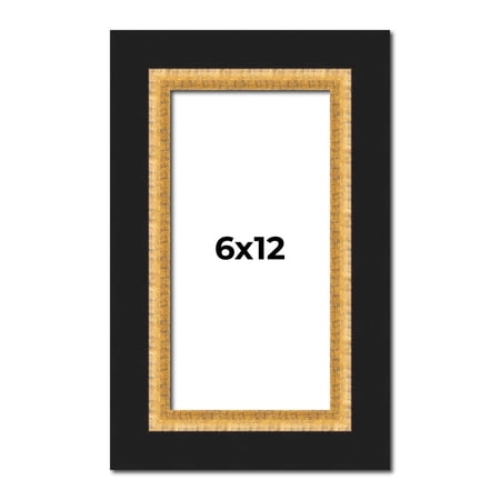 6x12 Frame Gold Real Wood Picture Frame Width 2.25 Inches | Interior Frame Depth 0.5 Inches |