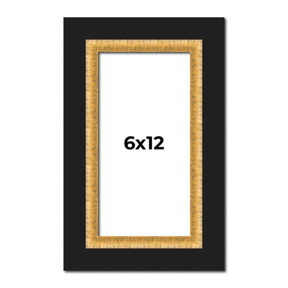 6x12 Frame Gold Real Wood Picture Frame Width 2.25 Inches | Interior Frame Depth 0.5 Inches |