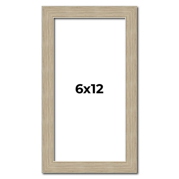 6x12 Frame Grey Solid Wood Picture Frame Width 1 Inches | Interior Frame Depth 0.5 Inches |