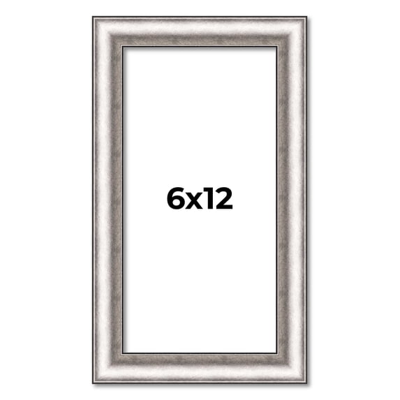 6x12 Frame Silver Real Wood Picture Frame Width 1.25 Inches | Interior Frame Depth 0.5 Inches |