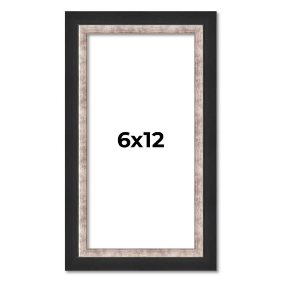 6x12 Frame Silver Real Wood Picture Frame Width 1.25 Inches | Interior Frame Depth 0.75 Inches |