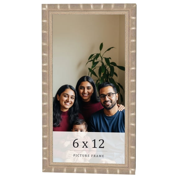 6x12 Frame Silver Real Wood Picture Frame Width 1.5 inches | Interior Frame Depth 0.5 inches |