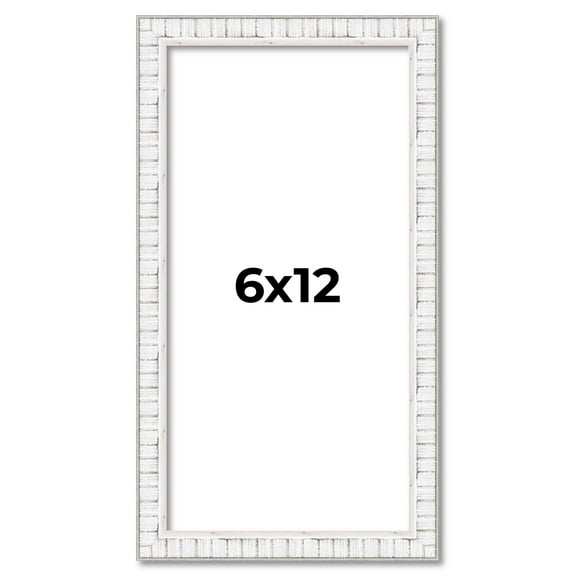 6x12 Frame White Real Wood Picture Frame Width 0.75 inches | Interior Frame Depth 0.5 inches |
