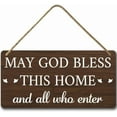 thumbnail image 1 of 6x12 IN May God Bless This Home And All Who Enter, Blessed Sign,Family Decor Wall Art Farmhouse Entryway Sign Home Decoration, Wood Rustic Sign, 1 of 6