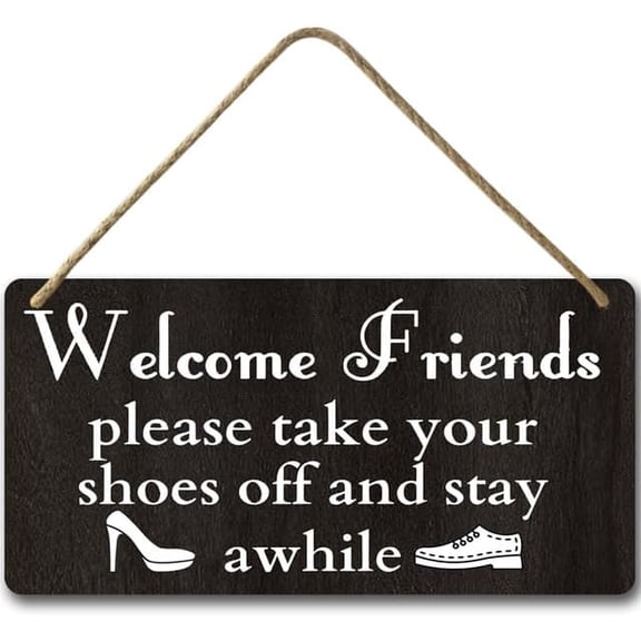 6x12 IN Please Remove Your Shoes Wall Decorative Sign,No Shoes Welcome Hanging Sign,Front Door Porch Entryway Decor
