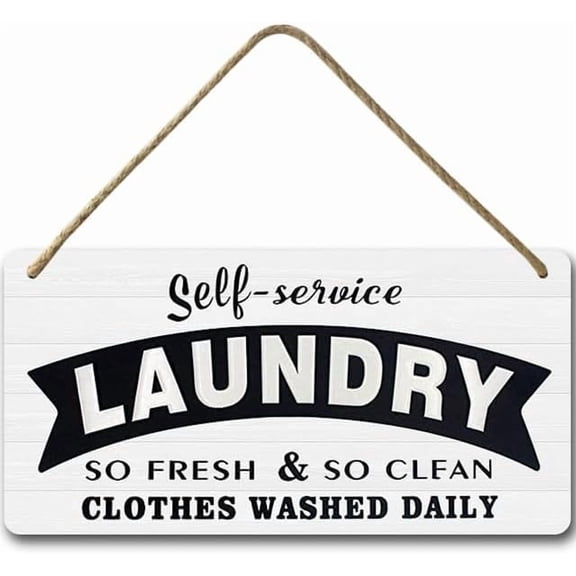 6x12 IN Self-Service Laundry so fresh and so clean clothes washed daily Sign,Home Laundry Room Wall Decor,Laundry Room and Accessories