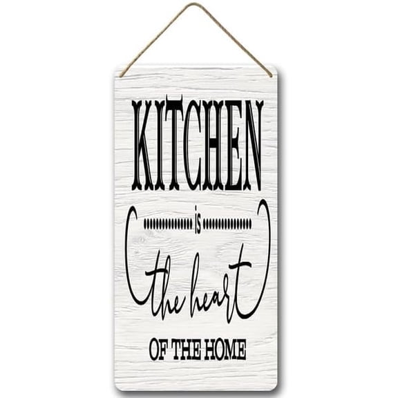 6x12 IN The Kitchen is The Heart of The Home,Rustic Wall Art Kitchen Sign,Hangable Wooden for Home Decor,Farmhouse Vintage Coffee Cooking Sign