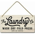 thumbnail image 1 of 6x12 IN The Laundry Co. Wash Dry Fold Press Rustic Wood Wall Sign,Home Laundry Room Wall Decor,Laundry Room and Accessories, 1 of 6
