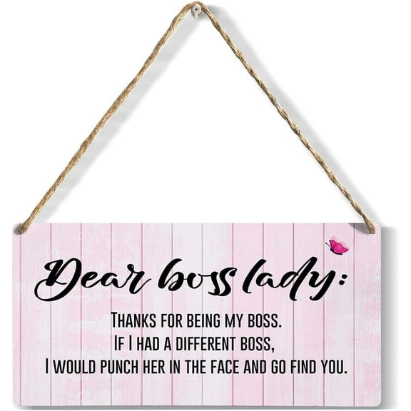 6x12 Inch Boss Lady Gifts For Women Dear Boss Lady Thank You For Being My Boss Wooden Hanging Sign Unique Gifts For Boss Women Boss Lady Manager Director Employer Appreciation Gift Signes