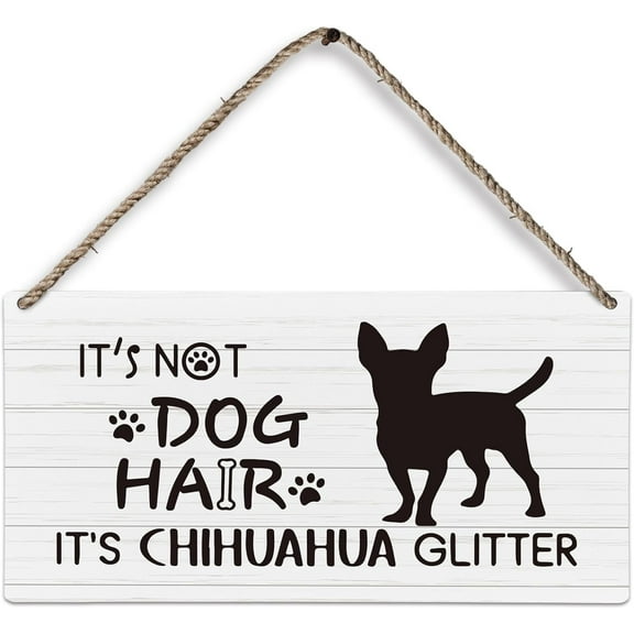 6x12 Inch Dog Wood Plaque Sign, Gifts, Dog Signs For Home Decor, Dog Decorations For The Home, It’S Not Dog Hair It’S Glitter Dog Wall Hanging Decor