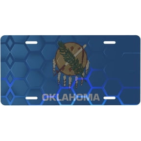 6x12 Inch Flag of Oklahoma License Plate Aluminium Car Front License Plate Novelty Metal Vanity Tag Car Front Tag Automotive Accessories