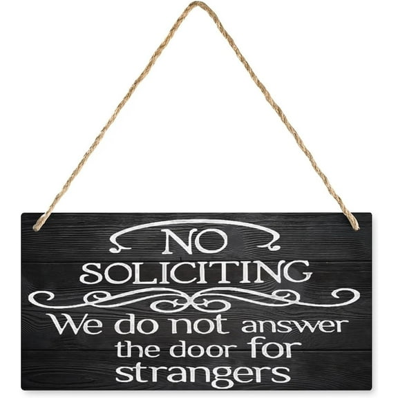 6x12 Inch Funny Farmhouse Style Wood Sign No Soliciting Sign We Do Not Answer The Door For Strangers Home Hanging Wall Decor Front Porch Bathroom Wooden Sign