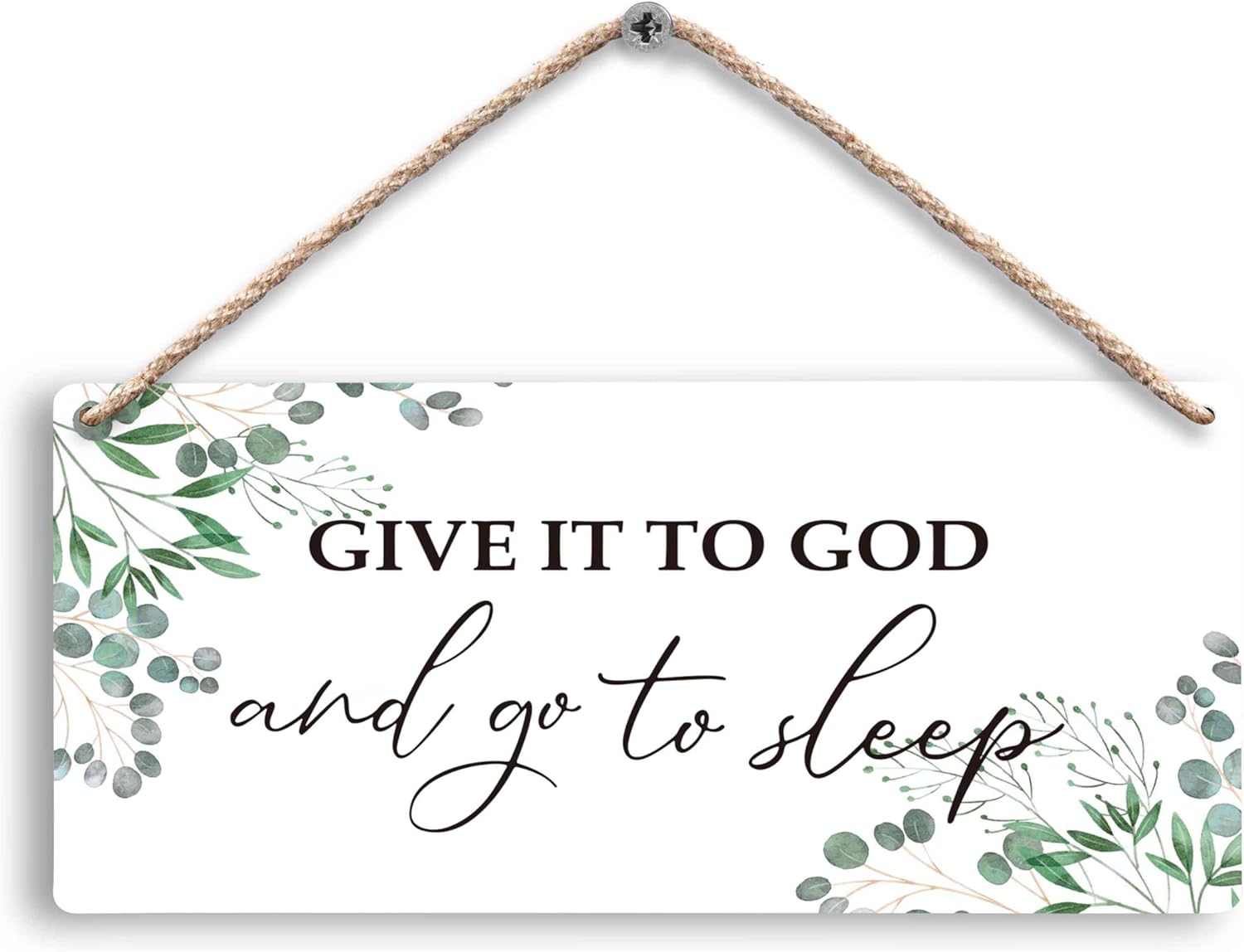 Federa Decorativa Per Cuscino 30x50 Cm – Scritta 'Give It To God And Go To Sleep', In Flanella Morbida, Blu, Per Camera Da Letto E Regalo
