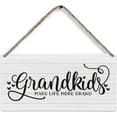 thumbnail image 1 of 6x12 Inch Grandparents Wood Plaque Sign, Grandkids Wall Decor, Grandparents Grandma Grandpa Gifts From Grandkids Grandchildren, Grandkids Make Life More Grand Home Wall Hanging Decor, 1 of 5
