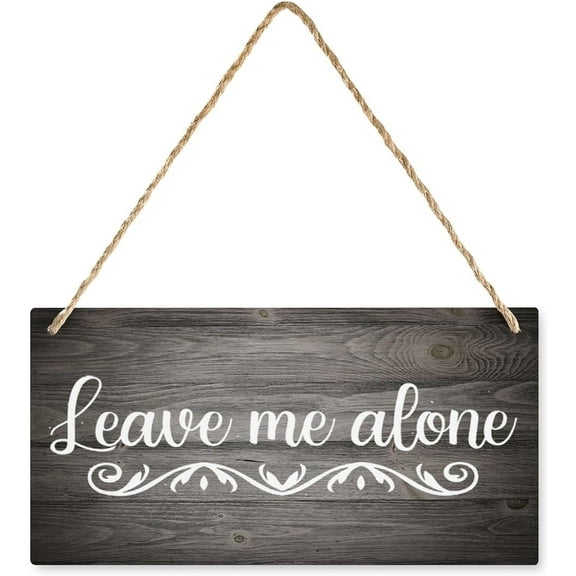 6x12 Inch Hanging Door Sign Leave Me Alone Go Away Rustic Wood Sign Wall Art For Home Entryway Living Dining Room Farmhouse