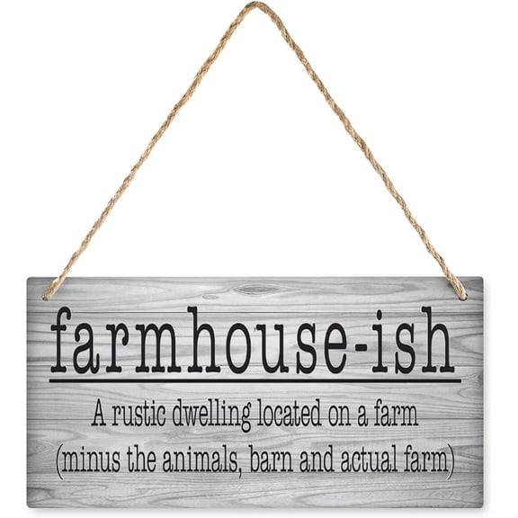 6x12 Inch Hanging Wood Sign Farmhouse-Ish A Rustic Dwelling Located On A Farm Wooden Sign, Rustic Home Decor Sign, Hanging Printed Wooden Plaque Decor, Rustic Farmhouse Kitchen Wall Decor Sign