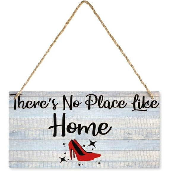 6x12 Inch Hanging Wood Sign Home Decorative There'S No Place Like Home Motivational Quote Wood Wall Sign, Retro Farmhouse Home Decor Gift For Home Living Dining Bedroom Entryway Hallway
