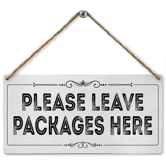 6x12 Inch Package Delivery Sign, Please Leave Packages Here Wood Wall Decor,Rustic Wooden Sign Plaque Wall Hanging For Front Door Outdoor Package Delivery Boxes Mail Box Office
