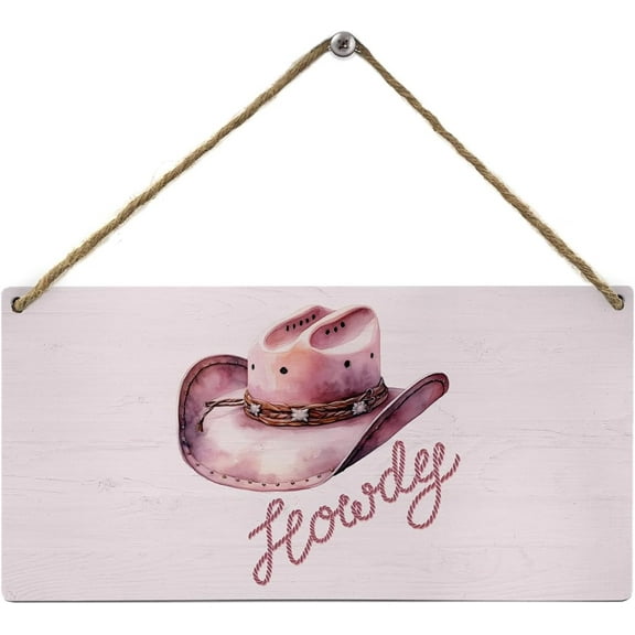 6x12 Inch Retro Western Howdy Wooden Signs,Preppy Cowgirl Wall Decor,Trendy Wooden Sign Plaque Wall Hanging For Girls Room College Dorm Bedroom