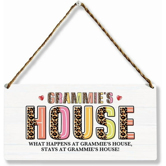 6x12 Inch Rustic Grammie'S House Wooden Sign Decor, Yard Wall Hanging Decor Sign, Outdoor Porch Decoration Hanging Signs, Mothers Day Gifts Birthday Gifts For Mom Grandma