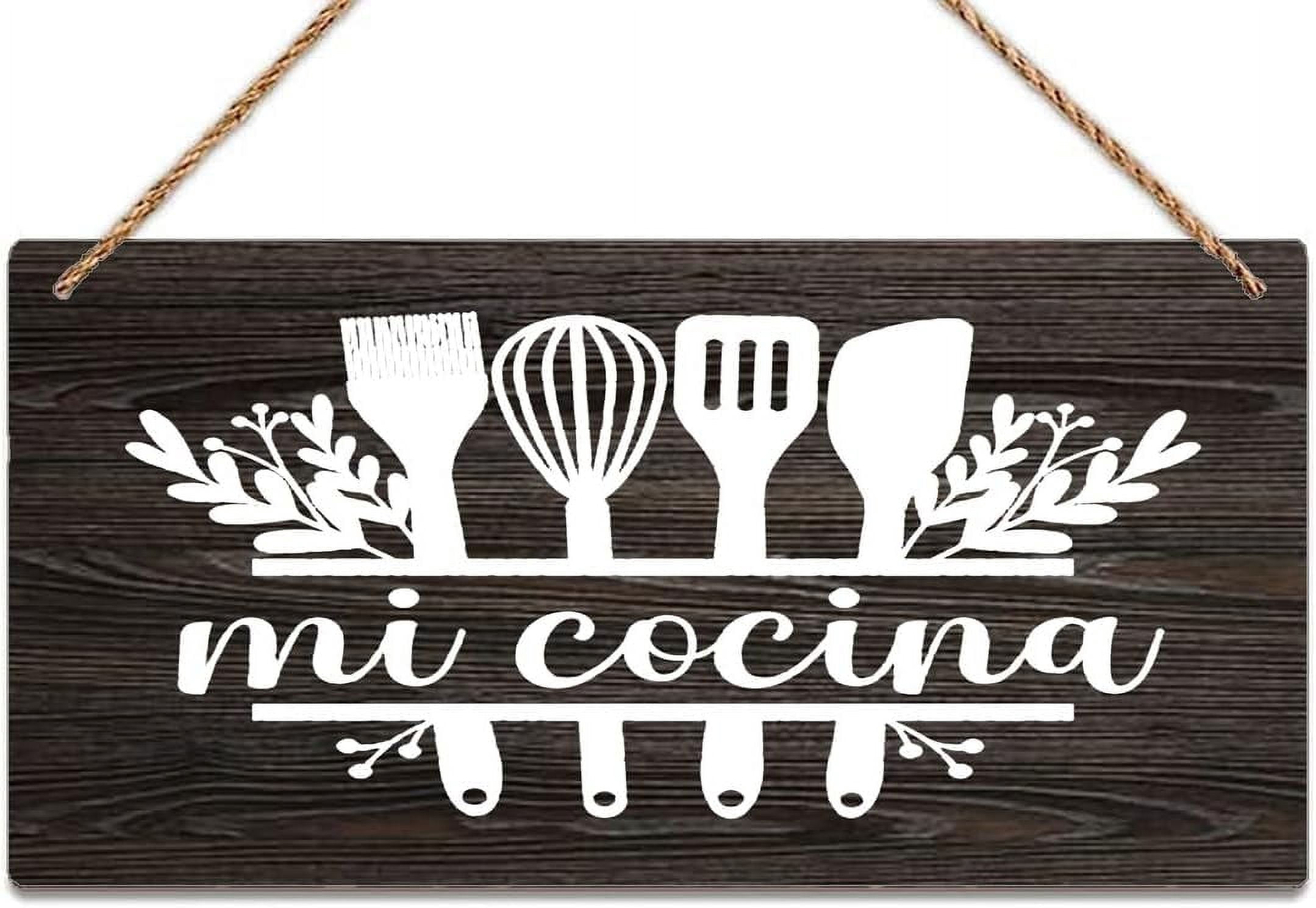 6x12 Inch Sign Wall Art Definition Wood Plaque Spanish Cocina Sign My Kitchen Sign Hanging Sign Decorative Wood Sign Home Decor Wood Door Sign Plaque