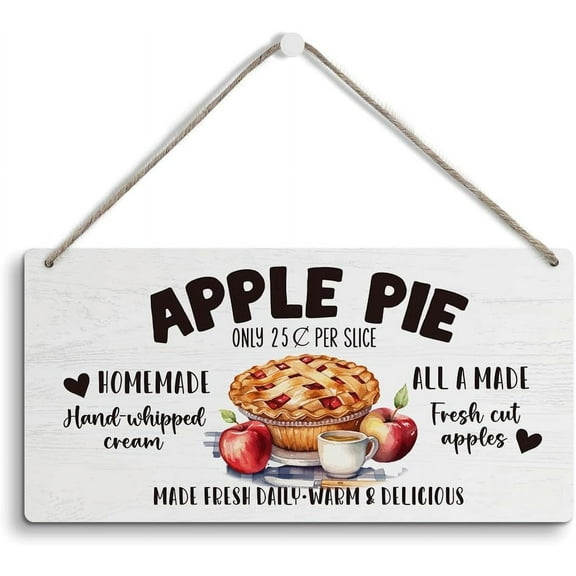 6x12 Inch Summer Decor, Summer Decorations For Home Office Door Decor Signs, Summer Sign, Apple Pie Sign, Apple Kitchen Decor, Summer Door Wall Hanging Decor