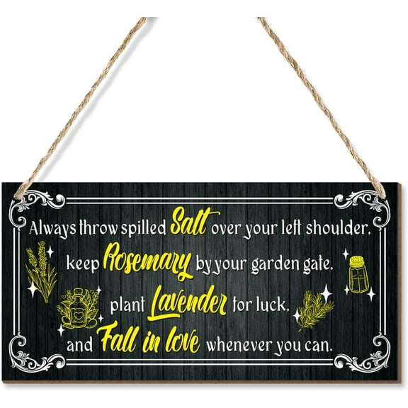 6x12 Inch Witchy Home Decor Wood Sign Witches Kitchen Decor Gothic House Decor For Home Kitchen Magic Witchcraft Decoration Always Throw Spilled Salt