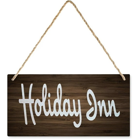 6x12 Inch Wooden Hanging Wall Art Positive Quotes Holiday Inn Hanging Wood Sign, Printed Wall Plaque Wood Signs, Hanging Rustic Family Signs For Home Decor Gift