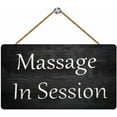 thumbnail image 1 of 6x12 Inch Wooden Sign For Front Door Two Sided Custom Massage In Session Shop Store Salonwood Sign Hanging Wall Plaque Art Gifts For Bathroom Garden Home Decorinch, 1 of 6