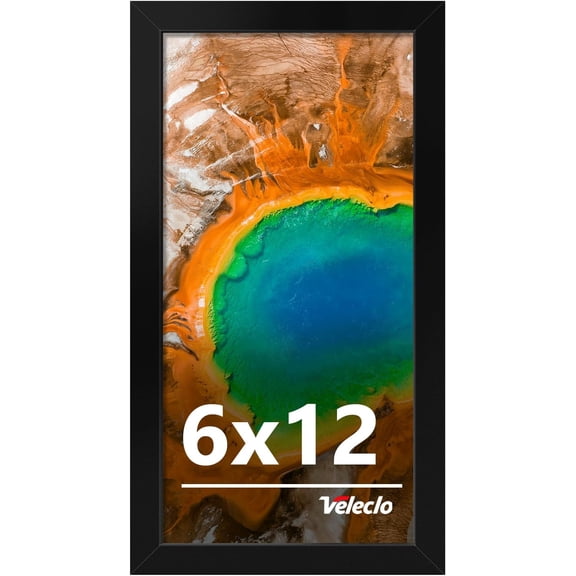 6x12 Picture Frame for Wall Display, 6x12 Black Picture Frame with Shatter Resistant Plexiglass, Stable and Sturdy 6 x 12 Poster Frame for Wall Display, Handpicked Gift Collection, 1 Pack