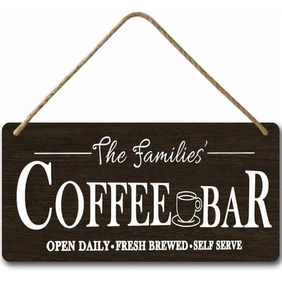 6x12 IN Retro Coffee Bar Wall Plaques Wine Bar Dcor Sign,Farmhouse Style Signs Wood Signs Decorative Signs And Plaques,Rustic Wood Sign for Kitchen Cafe Coffee Bar Dcor