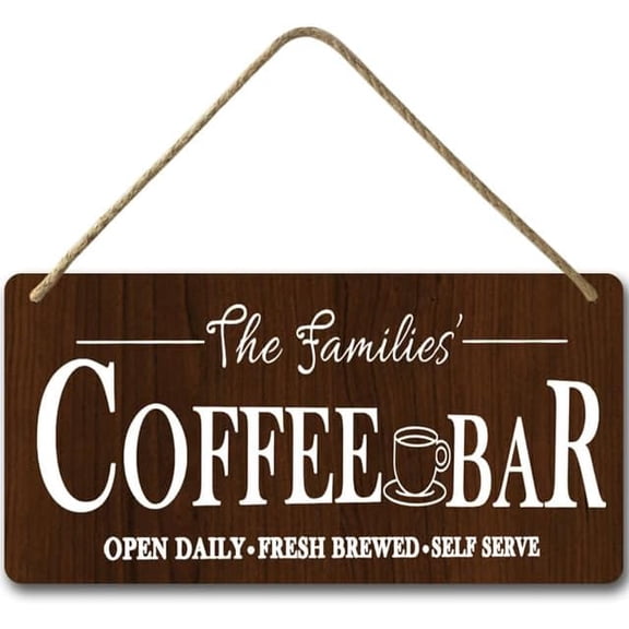 6x12 IN Retro Coffee Bar Wall Plaques Wine Bar Dcor Sign,Farmhouse Style Signs Wood Signs Decorative Signs And Plaques,Rustic Wood Sign for Kitchen Cafe Coffee Bar Dcor