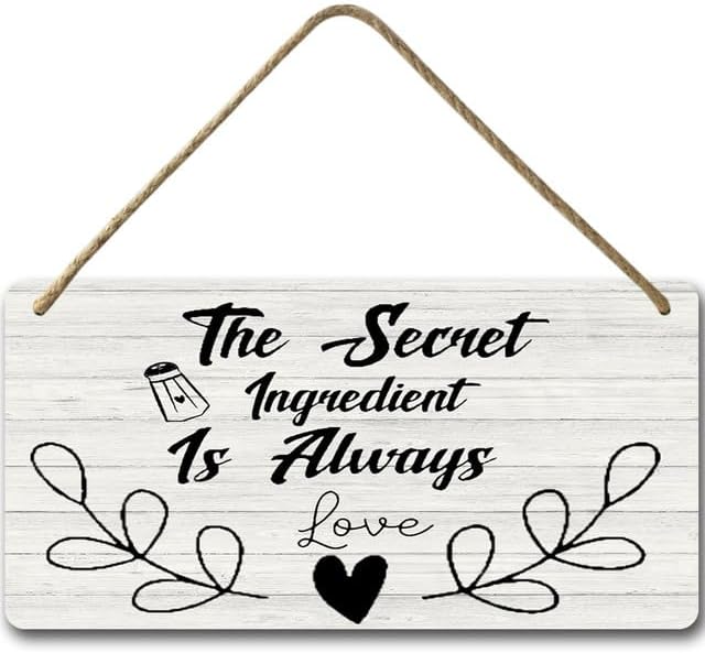 Wandschild „The Secret Ingredient Is Love & Butter“ – Lustige Küchendeko Im Bauernhaus-Stil