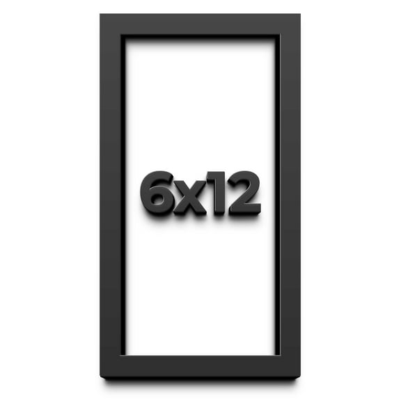6x12 Shadow Box Frame Black | 1 inches Deep Real Wood Contemporary Shadowbox Display Frame | UV