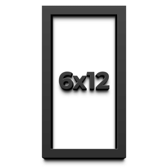 6x12 Shadow Box Frame Black | 1 inches Deep Real Wood Contemporary Shadowbox Display Frame | UV