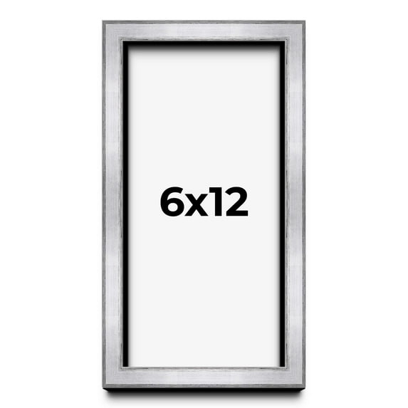 6x12 Shadow Box Frame Silver | 1.375 Inches Deep Real Wood Contemporary Shadowbox Display Frame |