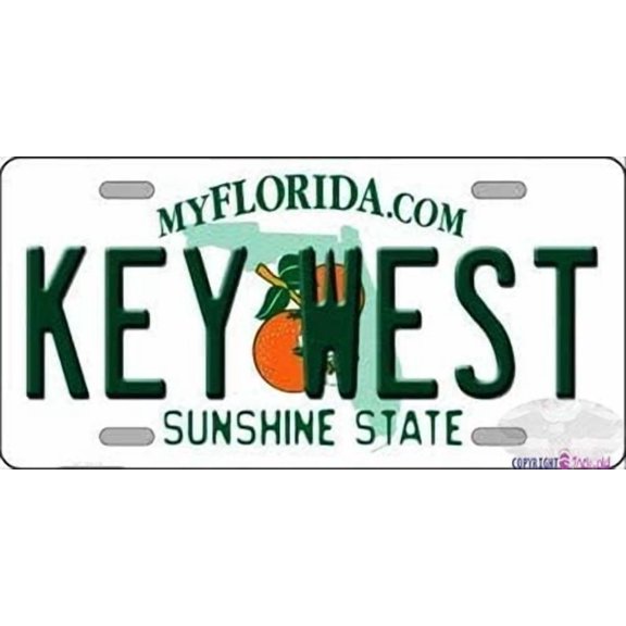 6x12 inches Key West Novelty Metal License Plate tin Sign Exterior Home Cave Garage bar Wall Decoration Metal Aluminum tin Sign