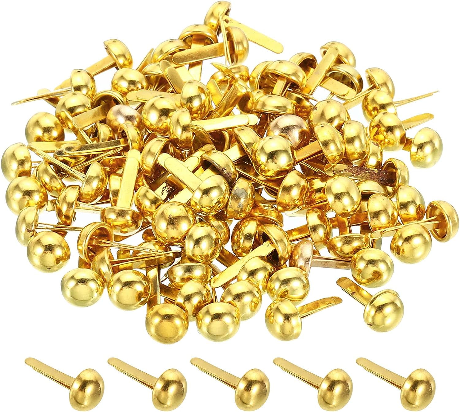 6x12mm Mini Brads Paper Fasteners, 100 Pack Round Brads Fastener for