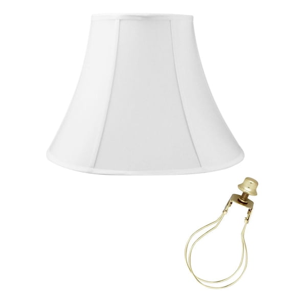 6x12x9" CLIP-ON FITTER White Shantung Bell Lampshade