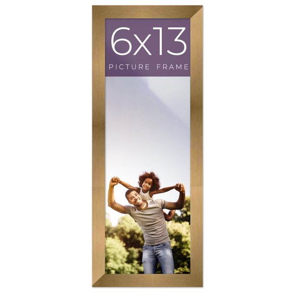 6x13 Frame Gold Bronze Solid Wood Picture Frame Width 0.75 Inches | Interior Frame Depth 0.5 Inches