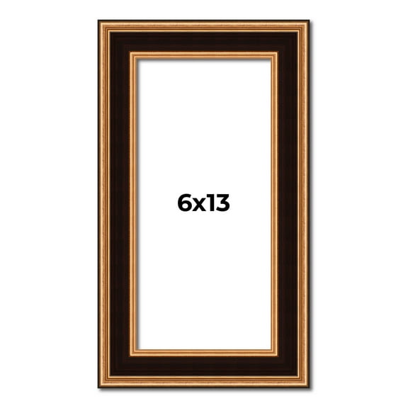 6x13 Frame Gold Brown Plein Air Vintage Solid Wood Picture Frame | 1.75 Inches Moulding Width |