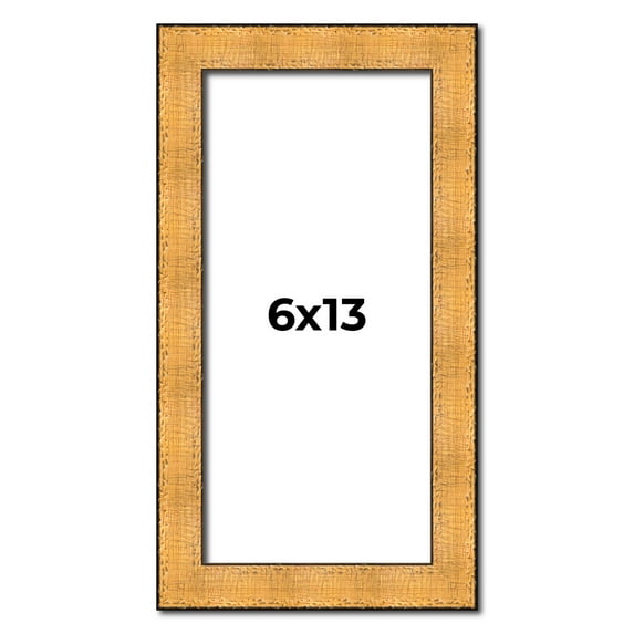 6x13 Frame Gold Rustic Solid Wood Picture Frame | 1.25 Inch Wide Moulding | Rustique Gold