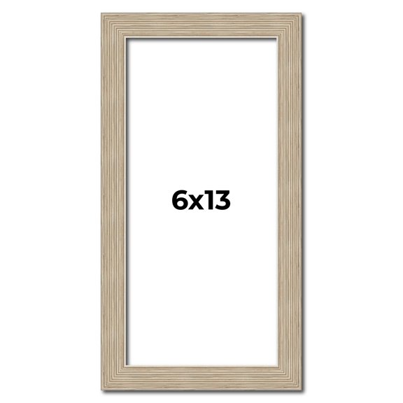 6x13 Frame Grey Solid Wood Picture Frame Width 1 Inches | Interior Frame Depth 0.5 Inches |