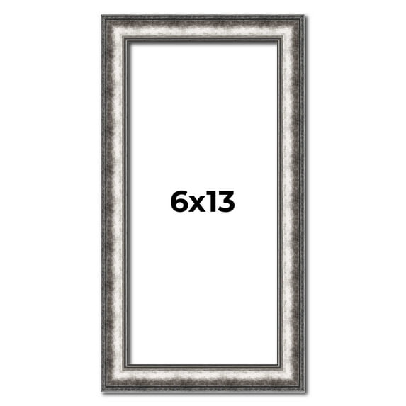 6x13 Frame Silver Real Wood Picture Frame Width 1.125 Inches | Interior Frame Depth 0.5 Inches |