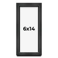 thumbnail image 1 of 6x14 Frame Black Charcoal Grey Wood Textured Picture Frame | 0.75 Inch Moulding Width | Gunmetal, 1 of 8