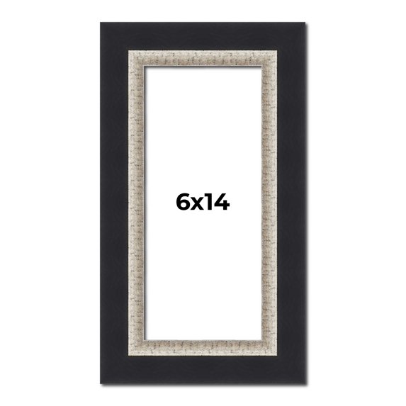 6x14 Frame Black Real Wood Picture Frame Width 2.25 Inches | Interior Frame Depth 0.5 Inches |