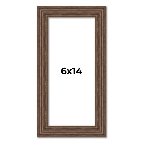 6x14 Frame Brown Farmhouse Solid Wood Picture Frame Width 1.5 Inches | Interior Frame Depth 0.5